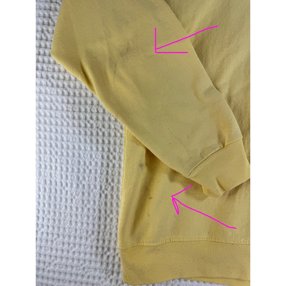 Vintage Birdhouse Embroidered Sweatshirt Yellow Cottagecore Crewneck Pullover M - Picture 6 of 12